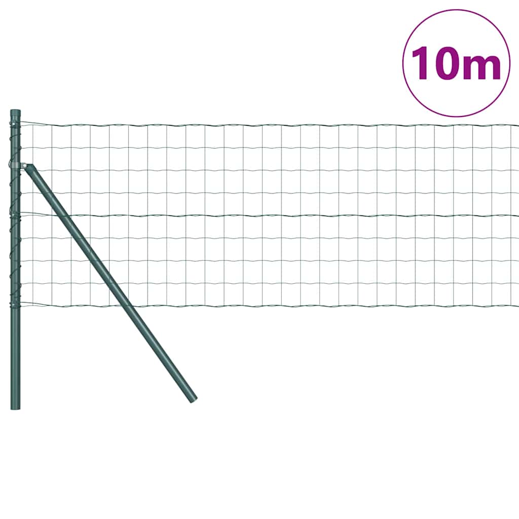 Vidaxl hek met paal groen 0,8 x 10 m staal