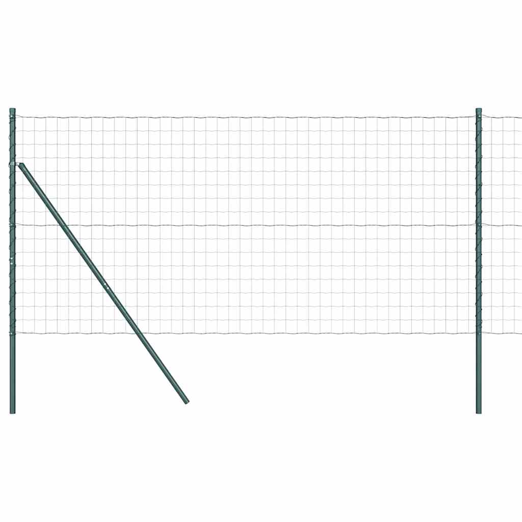 Vidaxl hek met paal groen 1,4 x 10 m staal en pvc