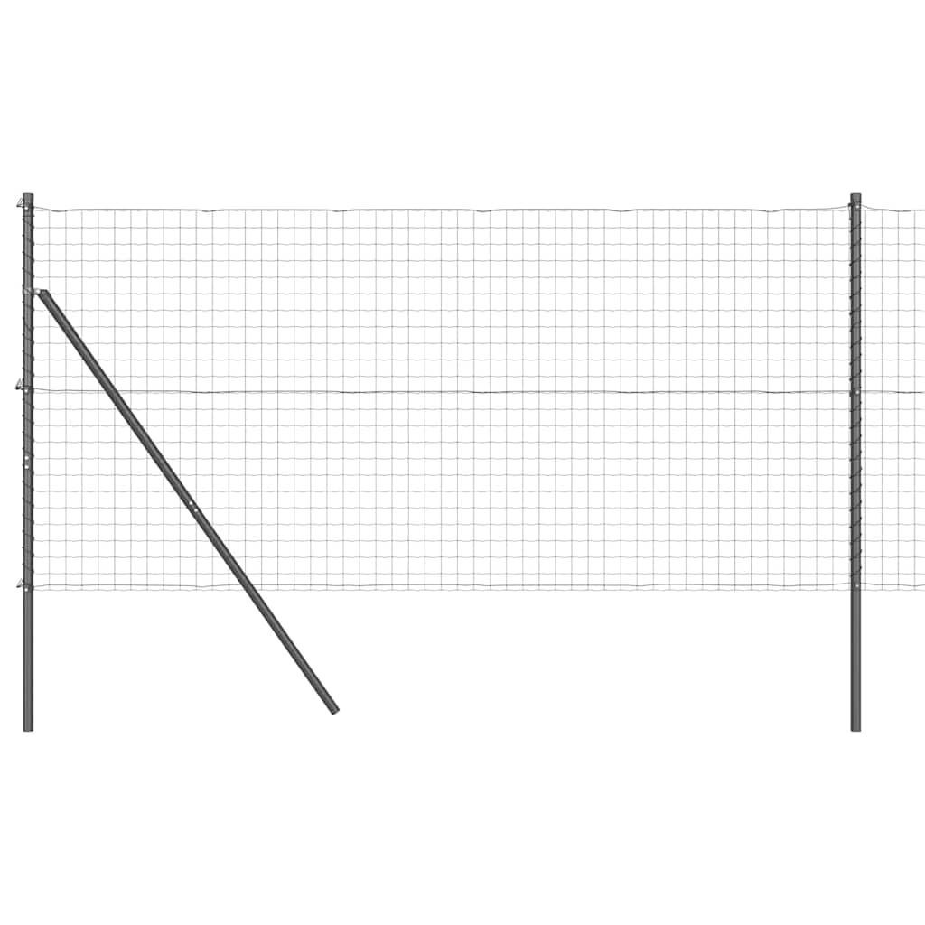 Vidaxl hek met paal grijs 1,4 x 10 m staal en pvc