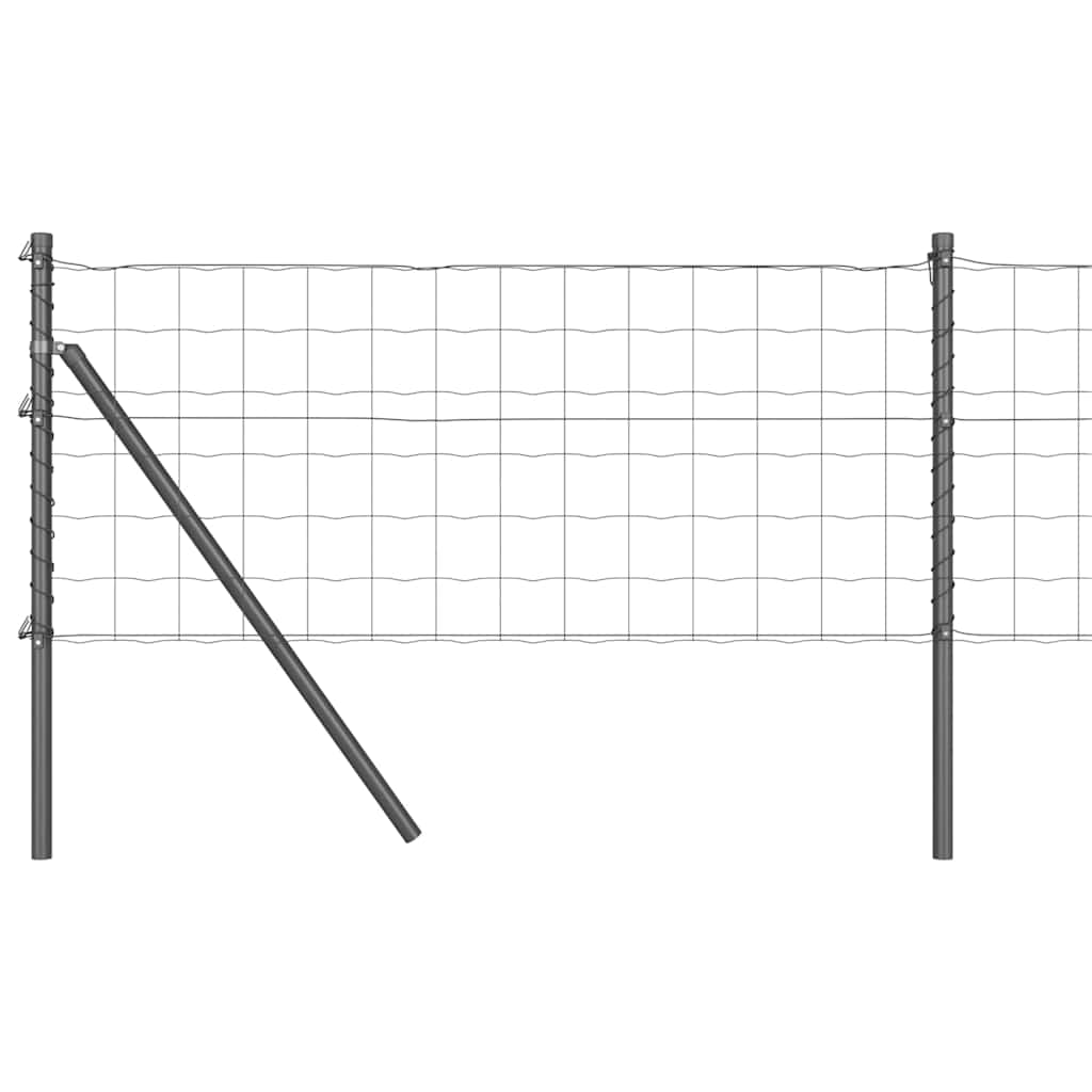 Vidaxl hek met paal grijs 0,4 x 10 m staal en pvc
