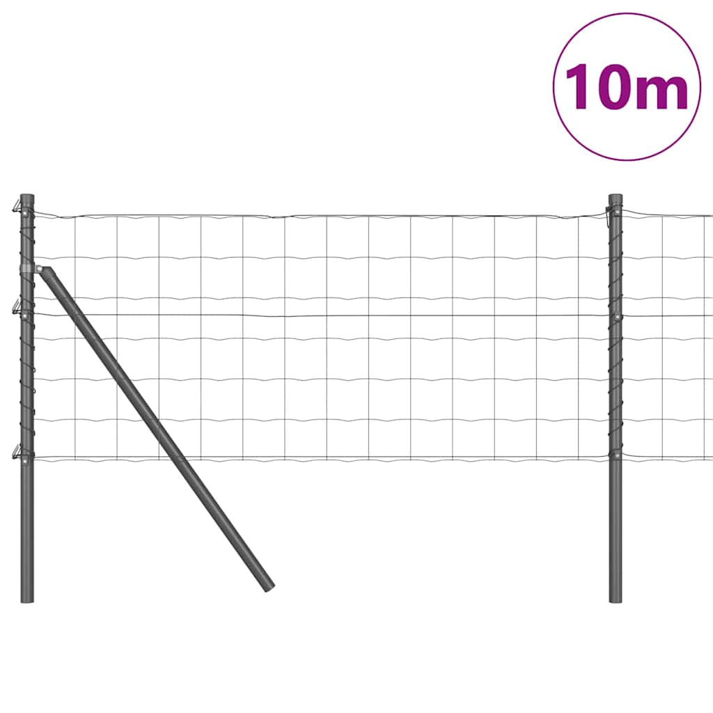 Vidaxl hek met paal grijs 0,4 x 10 m staal en pvc
