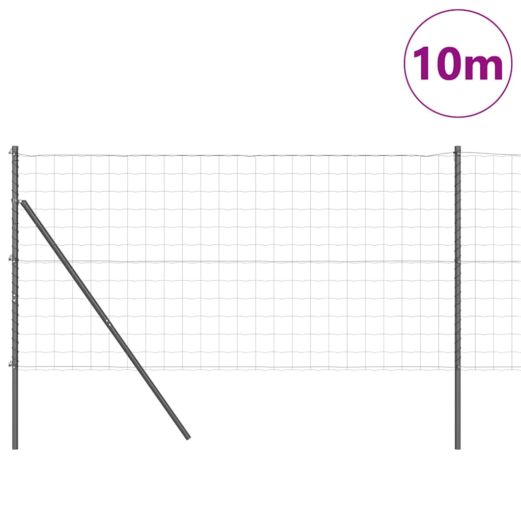 Vidaxl hek met paal grijs 1 x 10 m staal