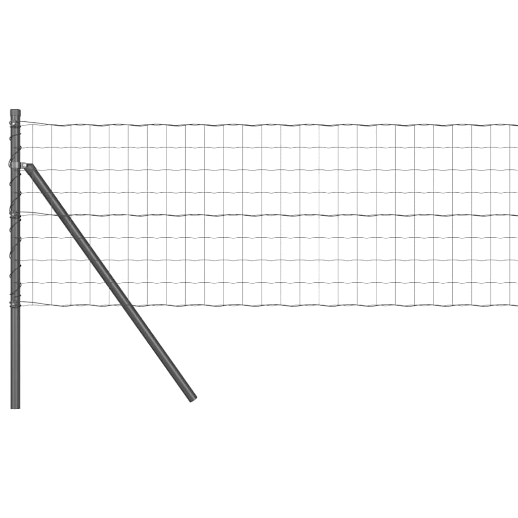 Vidaxl hek met paal grijs 0,4 x 10 m staal en pvc