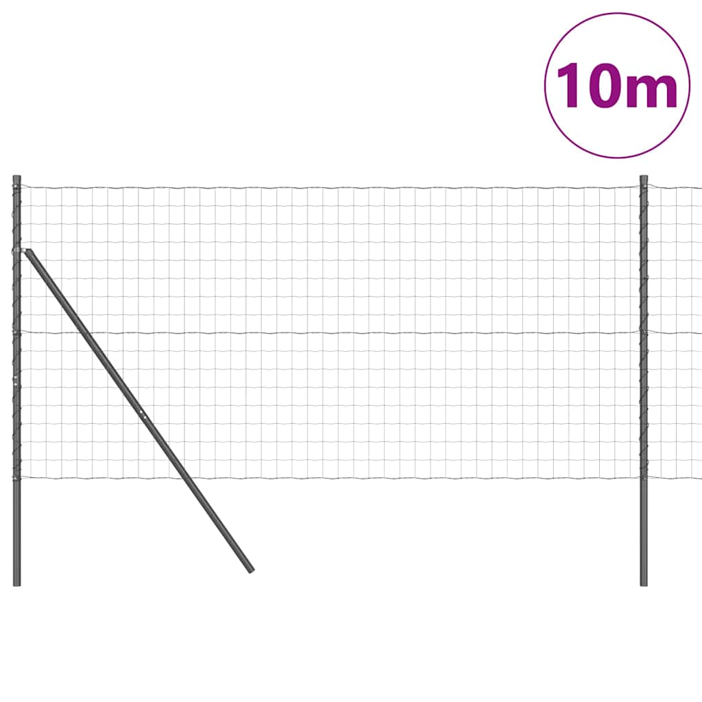 Vidaxl hek met paal grijs 1,2 x 10 m staal