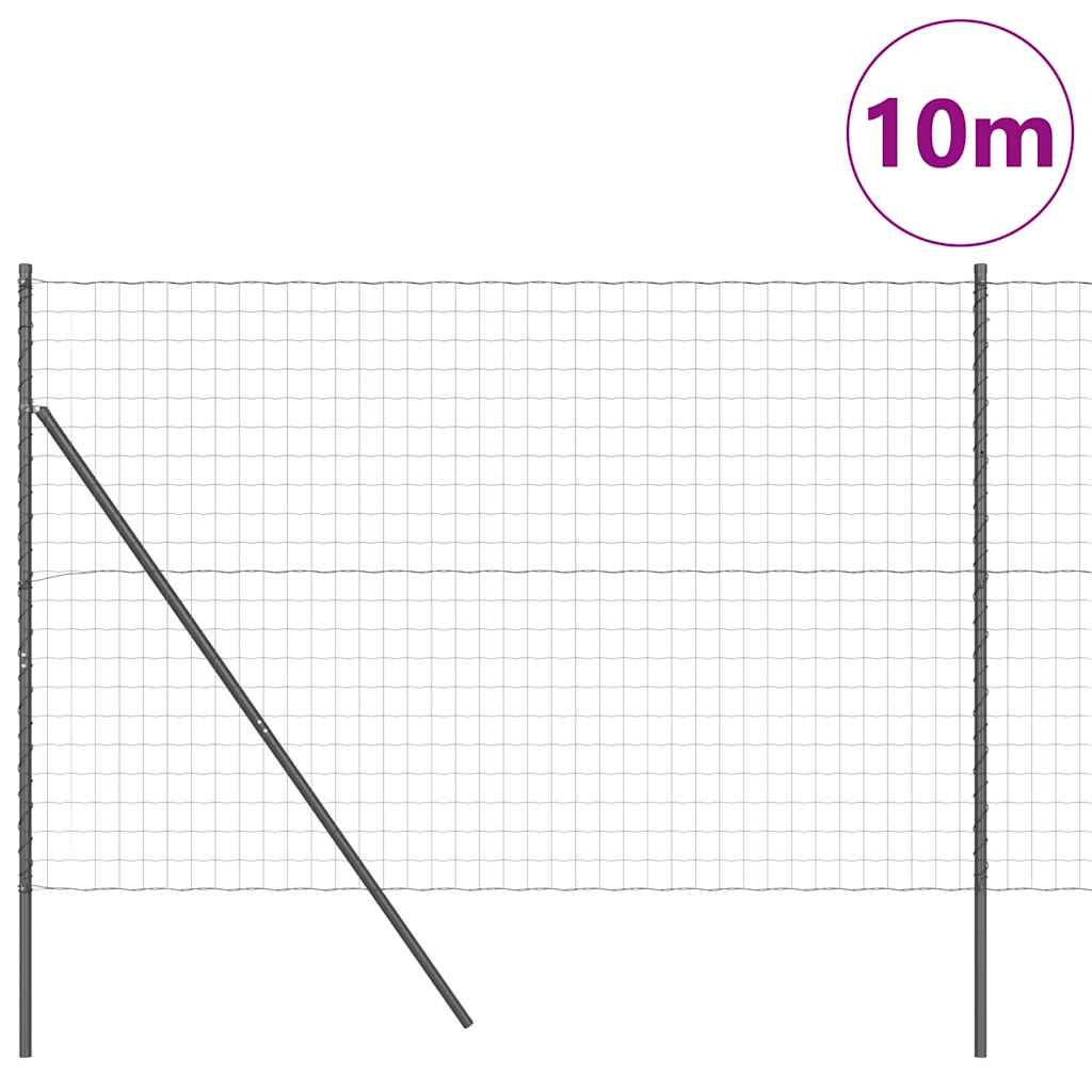 Vidaxl hek met paal grijs 1,6 x 10 m staal en pvc