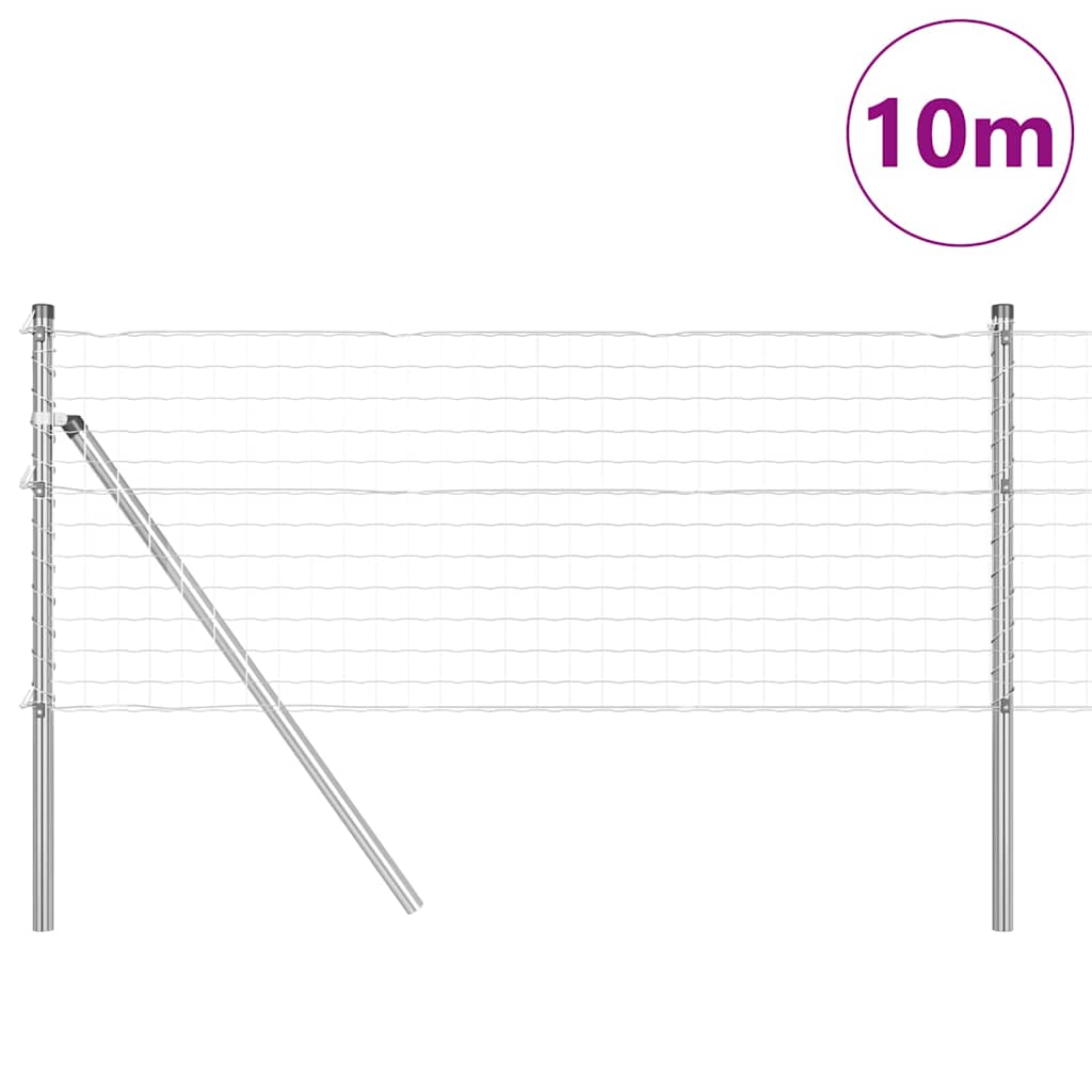 Vidaxl hek met paal zilver 0,6 x 10 m staal en pvc