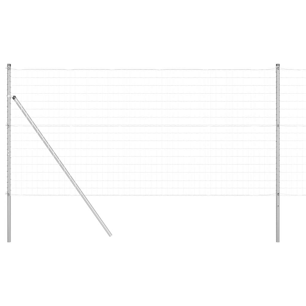 Vidaxl hek met paal zilver 1,4 x 10 m staal en pvc