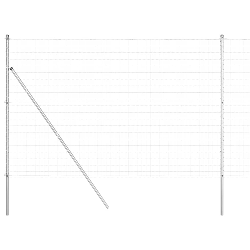 Vidaxl hek met paal zilver 1,6 x 10 m staal en pvc