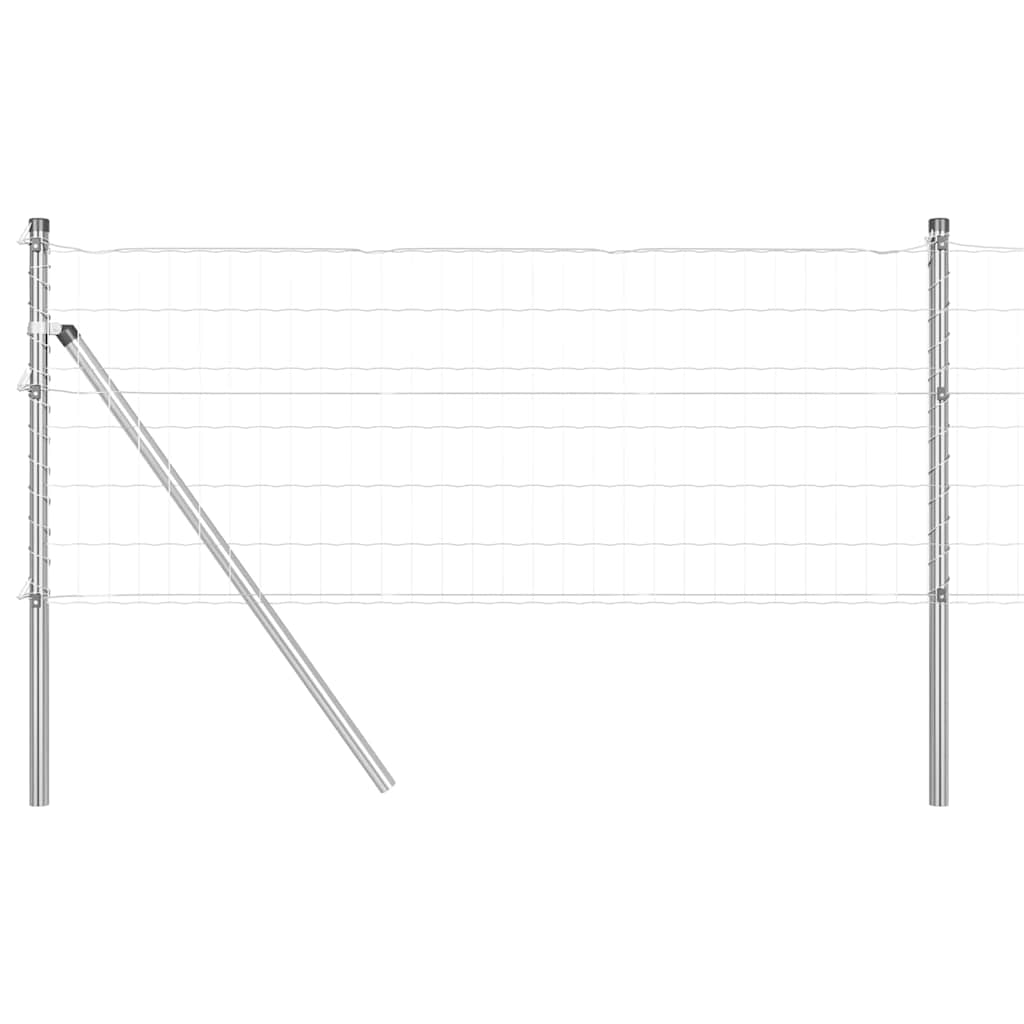 Vidaxl hek met paal zilver 0,4 x 10 m staal en pvc