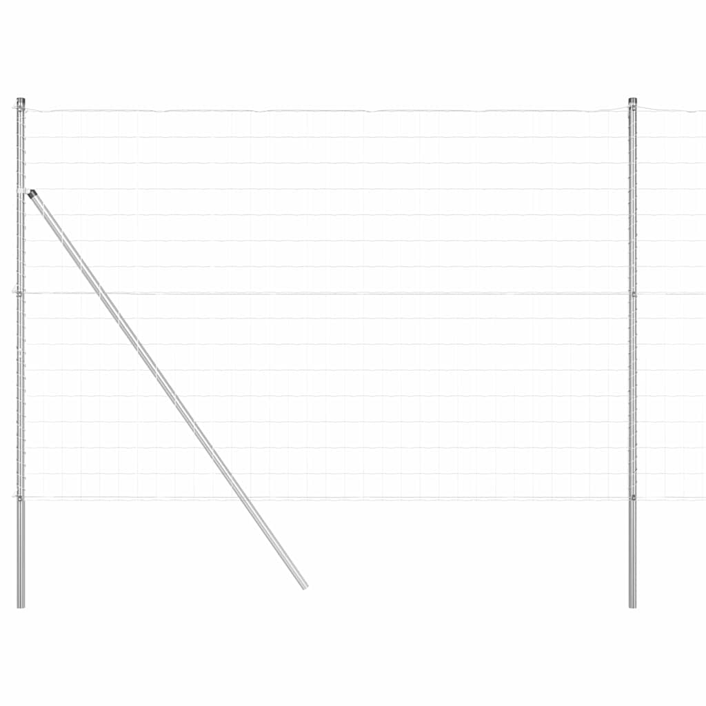 Vidaxl hek met paal zilver 1,5 x 10 m staal en pvc