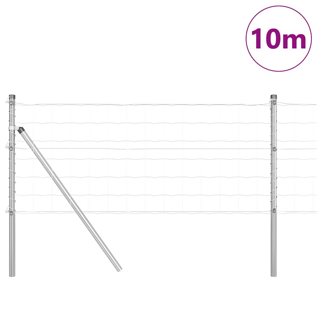 Vidaxl hek met paal zilver 0,6 x 10 m staal en pvc