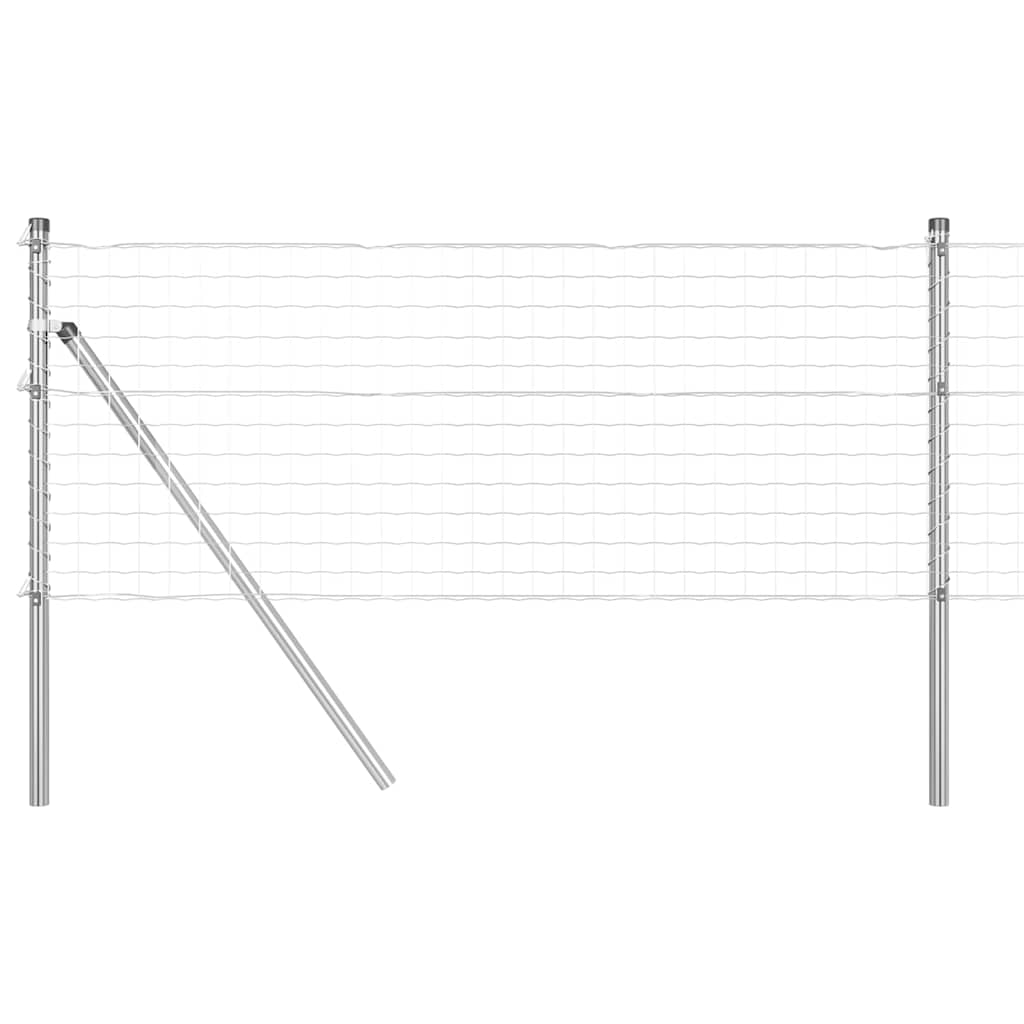 Vidaxl hek met paal zilver 0,6 x 25 m staal en pvc