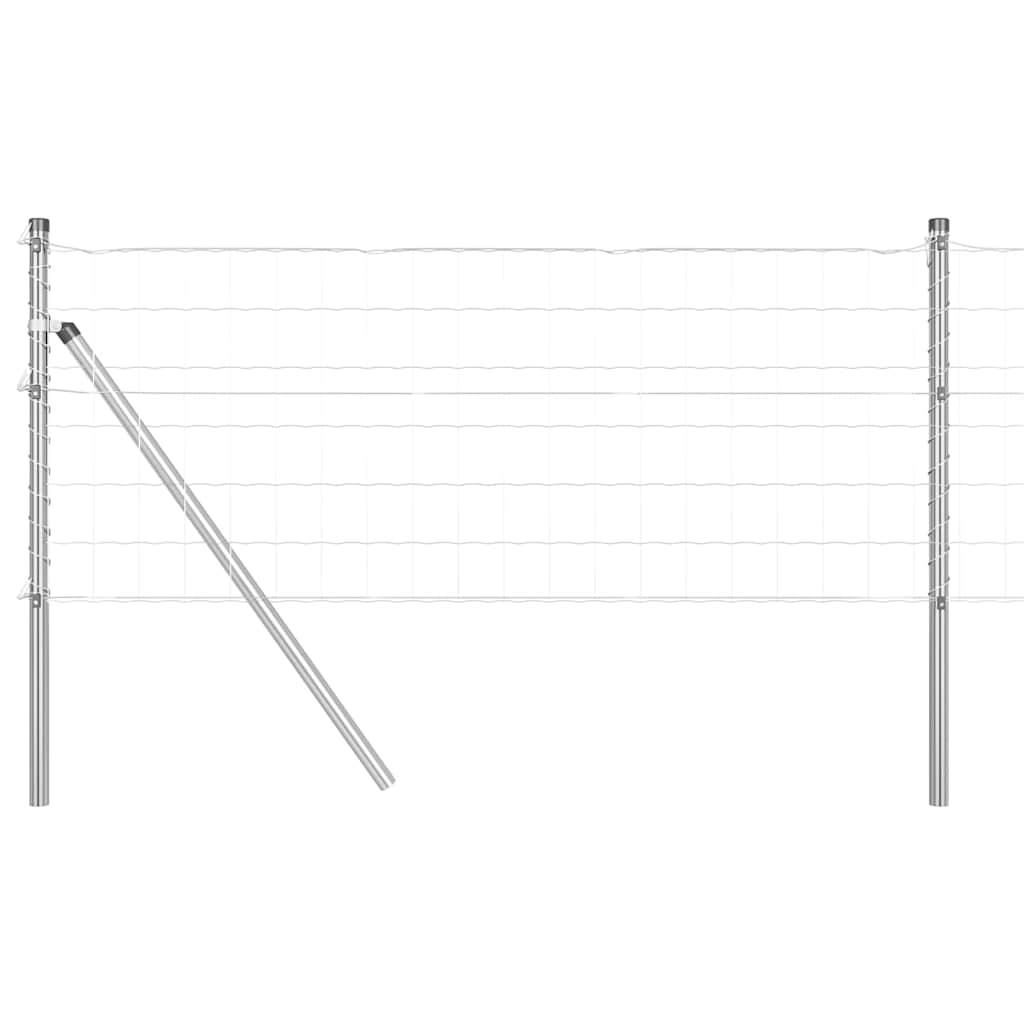 Vidaxl hek met paal zilver 0,4 x 25 m staal en pvc