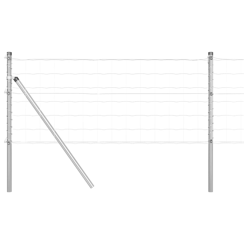 Vidaxl hek met paal zilver 0,4 x 25 m staal en pvc