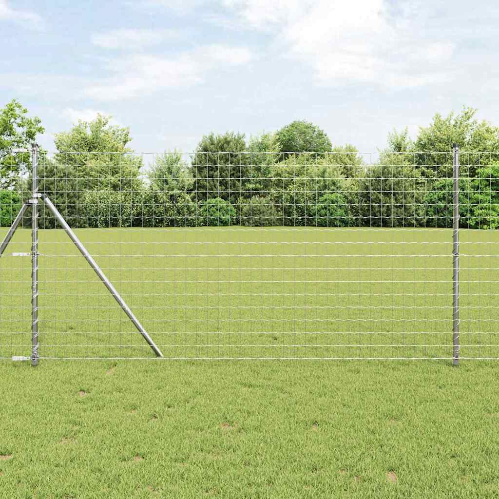 Vidaxl hek met paal zilver 1,4 x 10 m staal en pvc