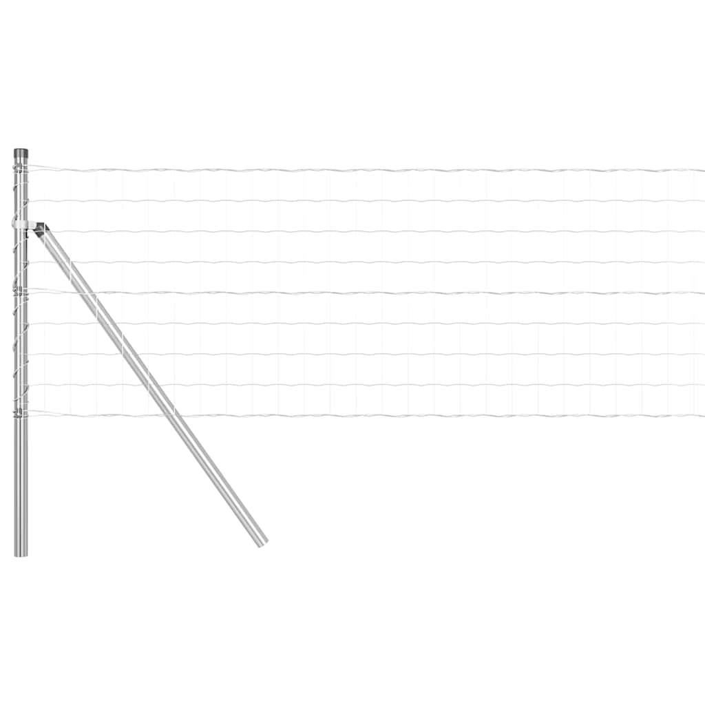 Vidaxl hek met paal zilver 0,4 x 25 m staal en pvc
