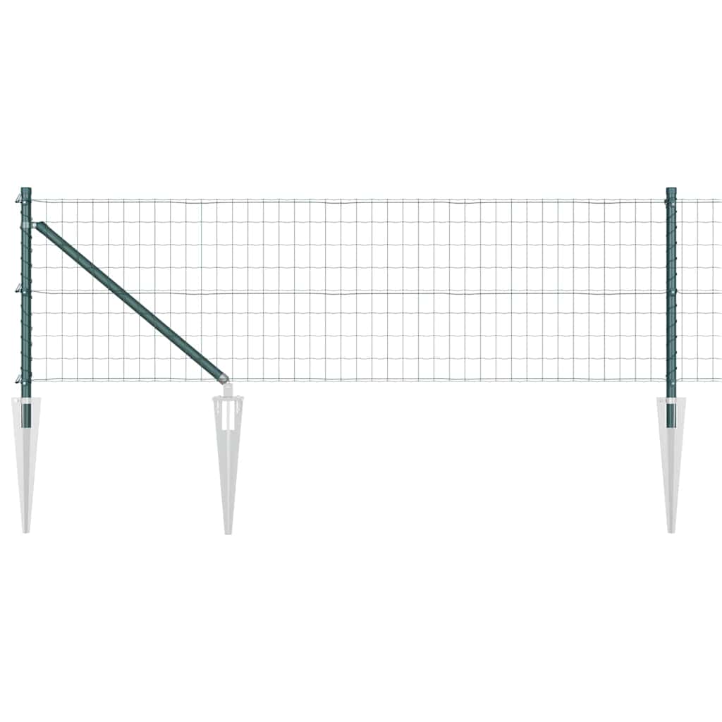 Vidaxl hek met paal groen 0,4 x 10 m staal en pvc