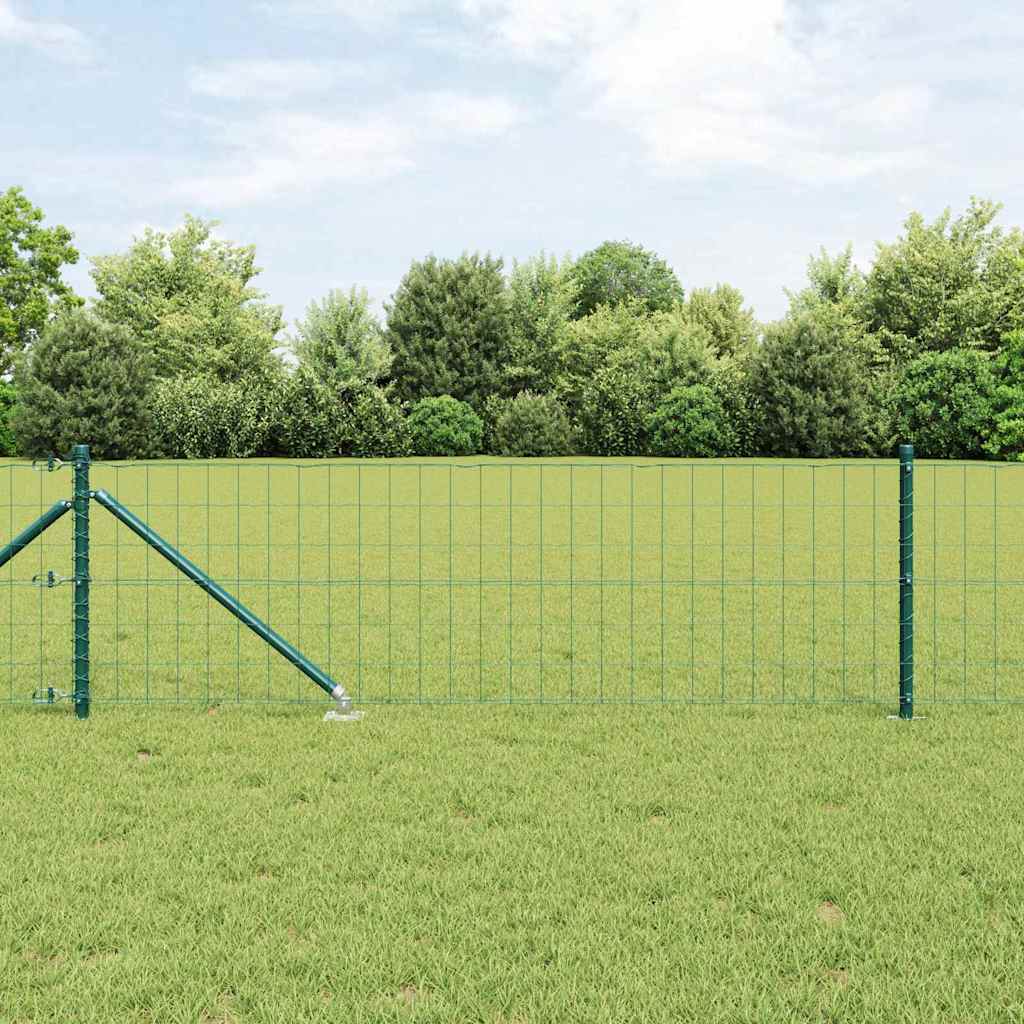 Vidaxl hek met paal groen 0,4 x 10 m staal en pvc