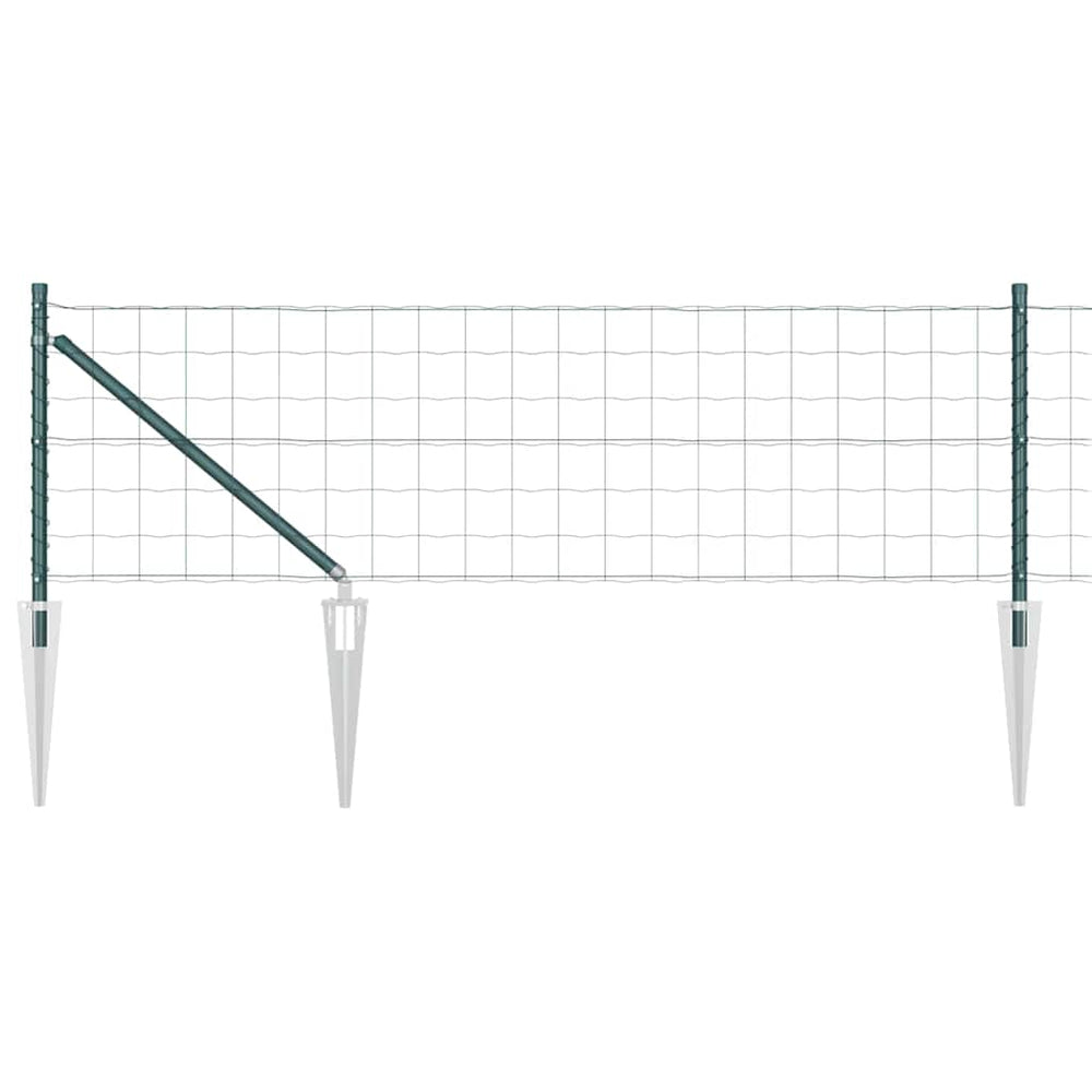 Vidaxl hek met paal groen 0,4 x 10 m staal en pvc
