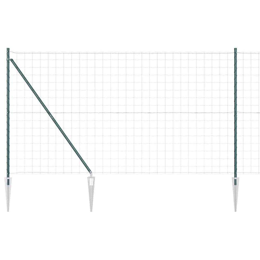 Vidaxl hek met paal groen 1,6 x 10 m staal en pvc