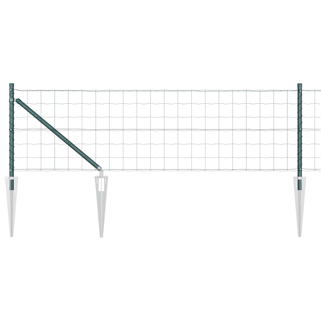 Vidaxl hek met paal groen 0,4 x 25 m staal en pvc