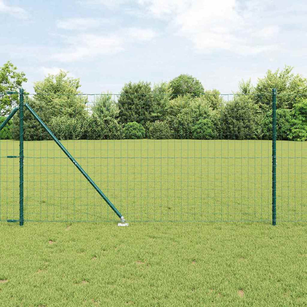 Vidaxl hek met paal groen 1,4 x 10 m staal en pvc