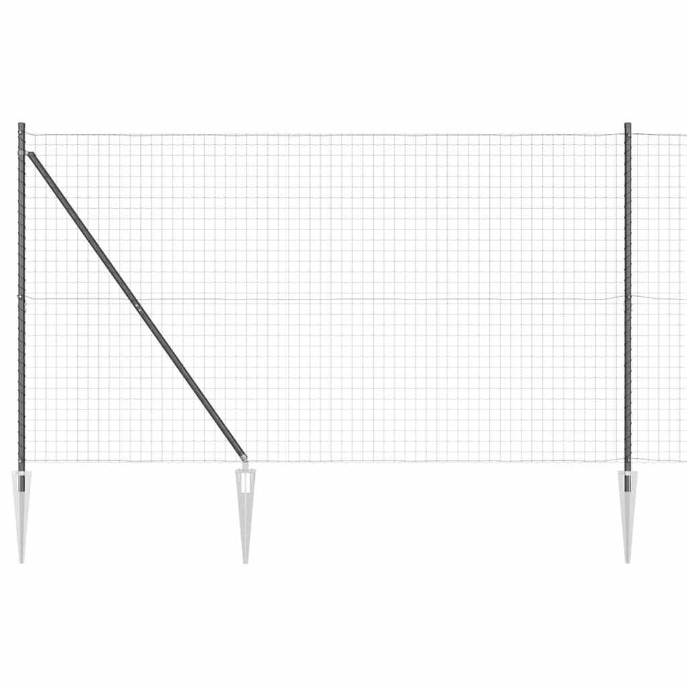 Vidaxl hek met paal grijs 1,5 x 10 m staal en pvc