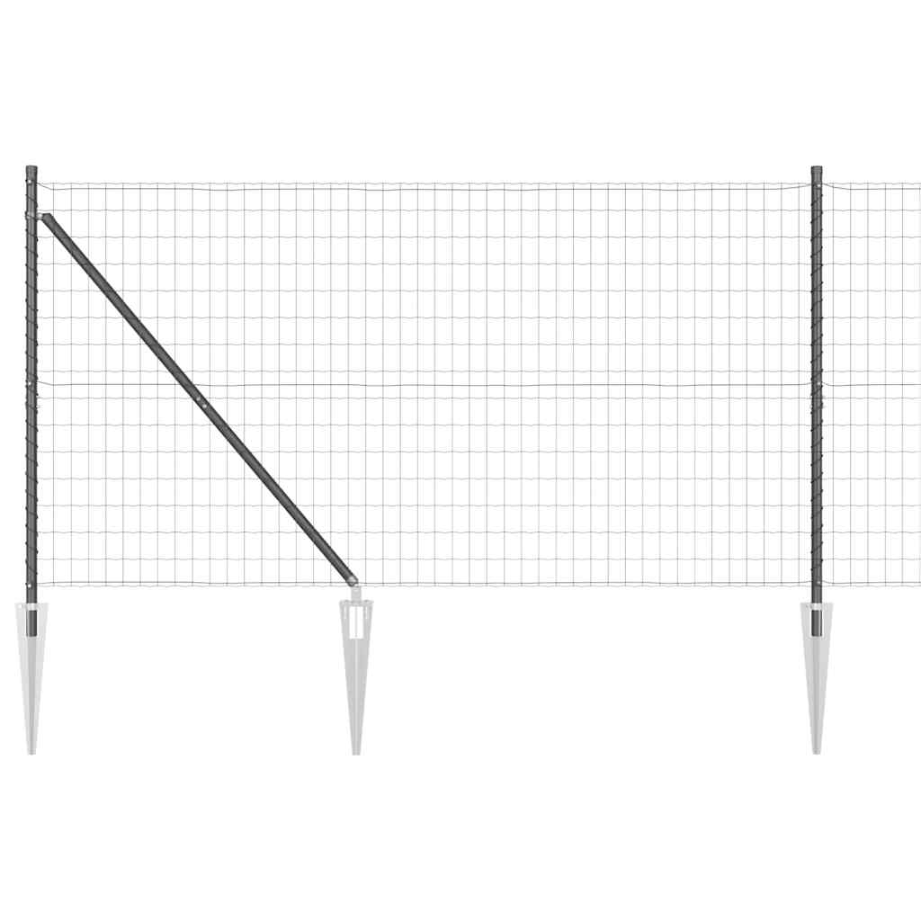 Vidaxl hek met paal grijs 1,2 x 10 m staal en pvc