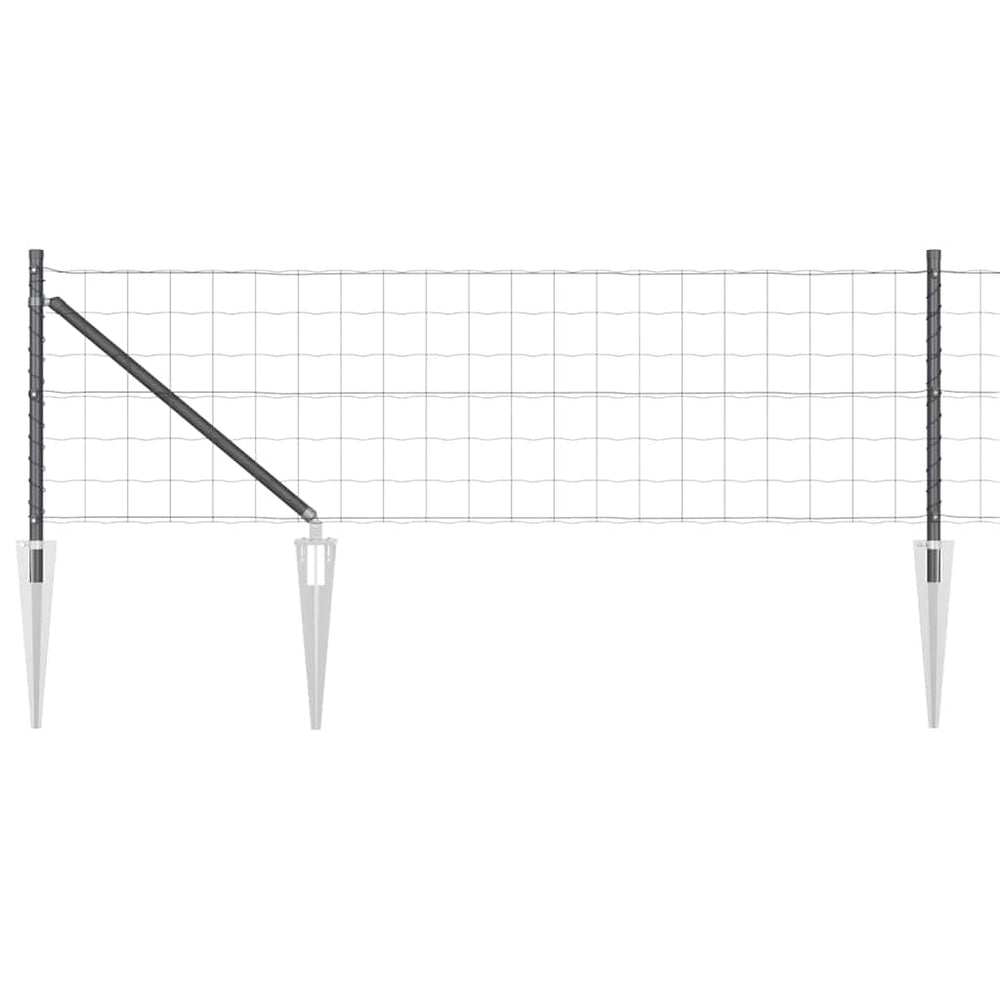 Vidaxl hek met paal grijs 0,6 x 10 m staal en pvc