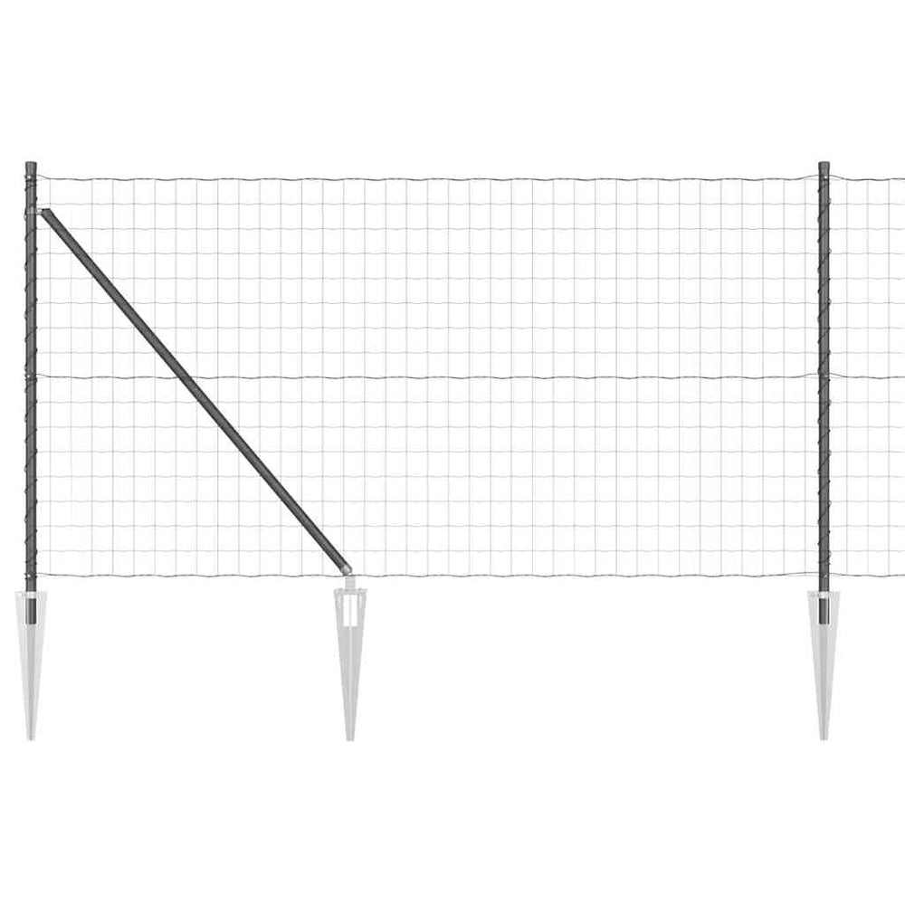Vidaxl hek met paal grijs 1 x 10 m staal