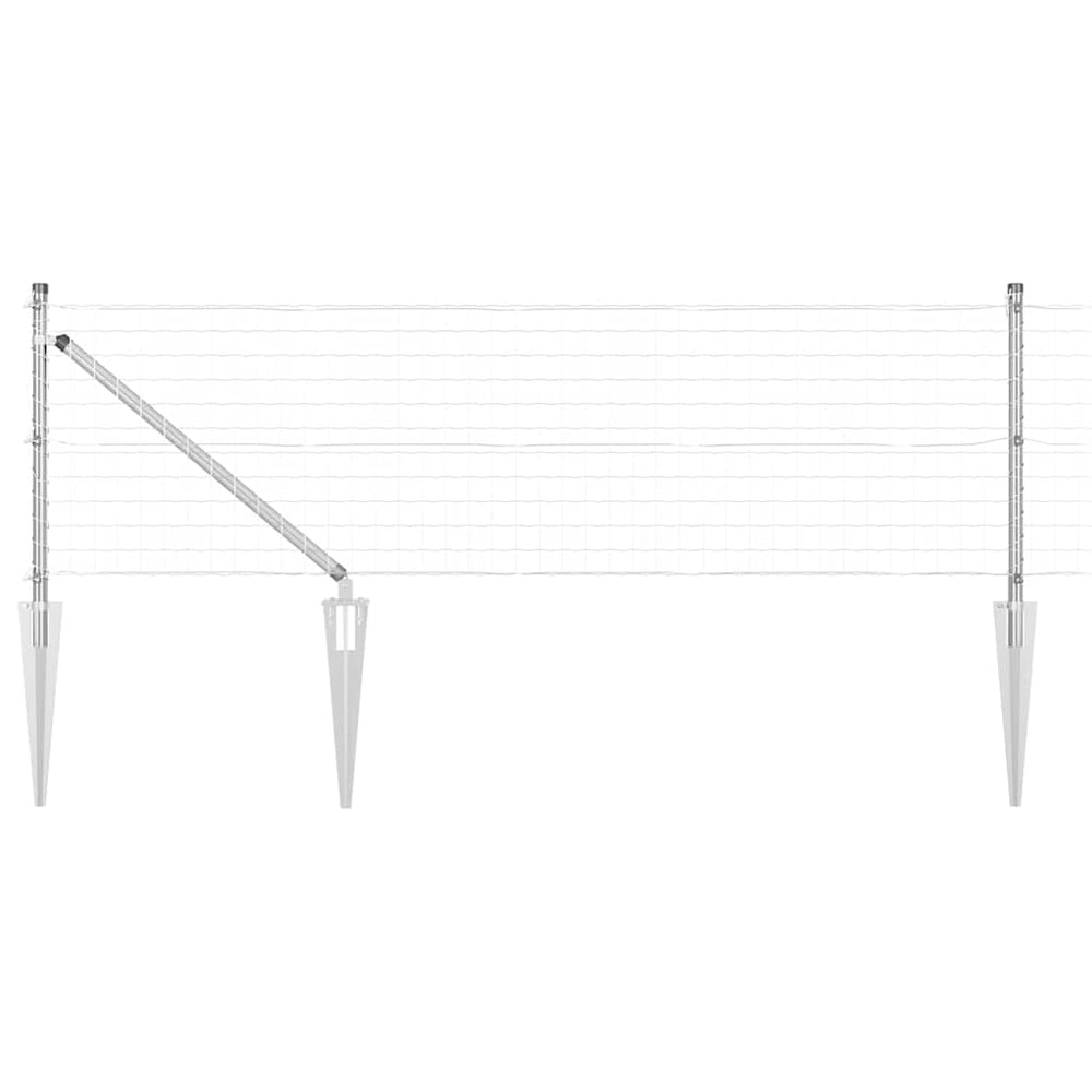Vidaxl hek met paal zilver 0,6 x 10 m staal