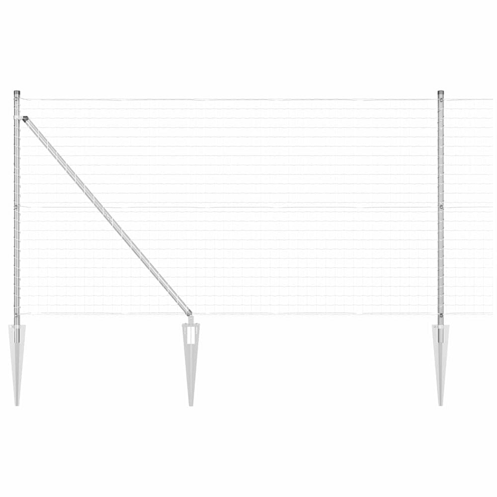 Vidaxl hek met paal zilver 1 x 10 m staal