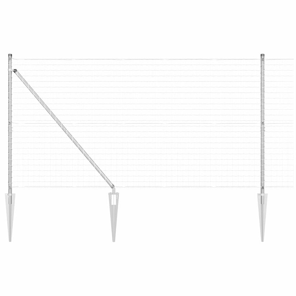 Vidaxl hek met paal zilver 1,2 x 10 m staal