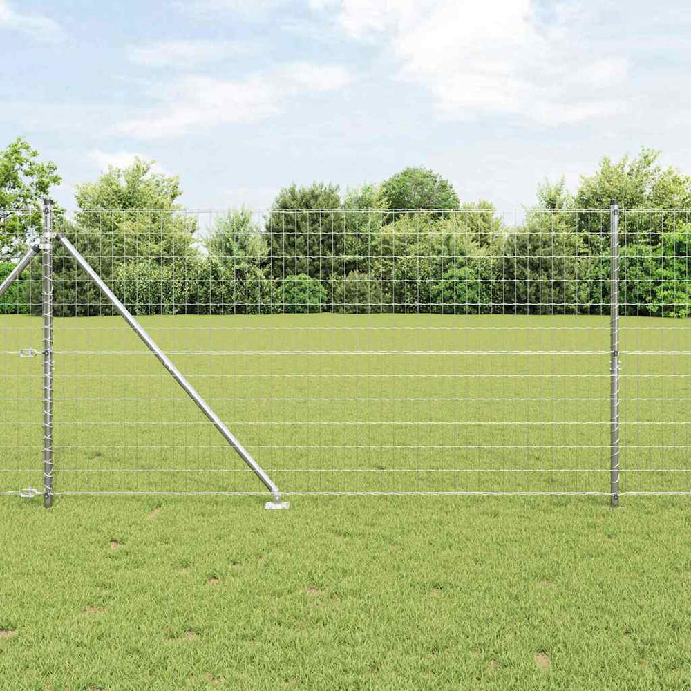 Vidaxl hek met paal zilver 1,2 x 10 m staal