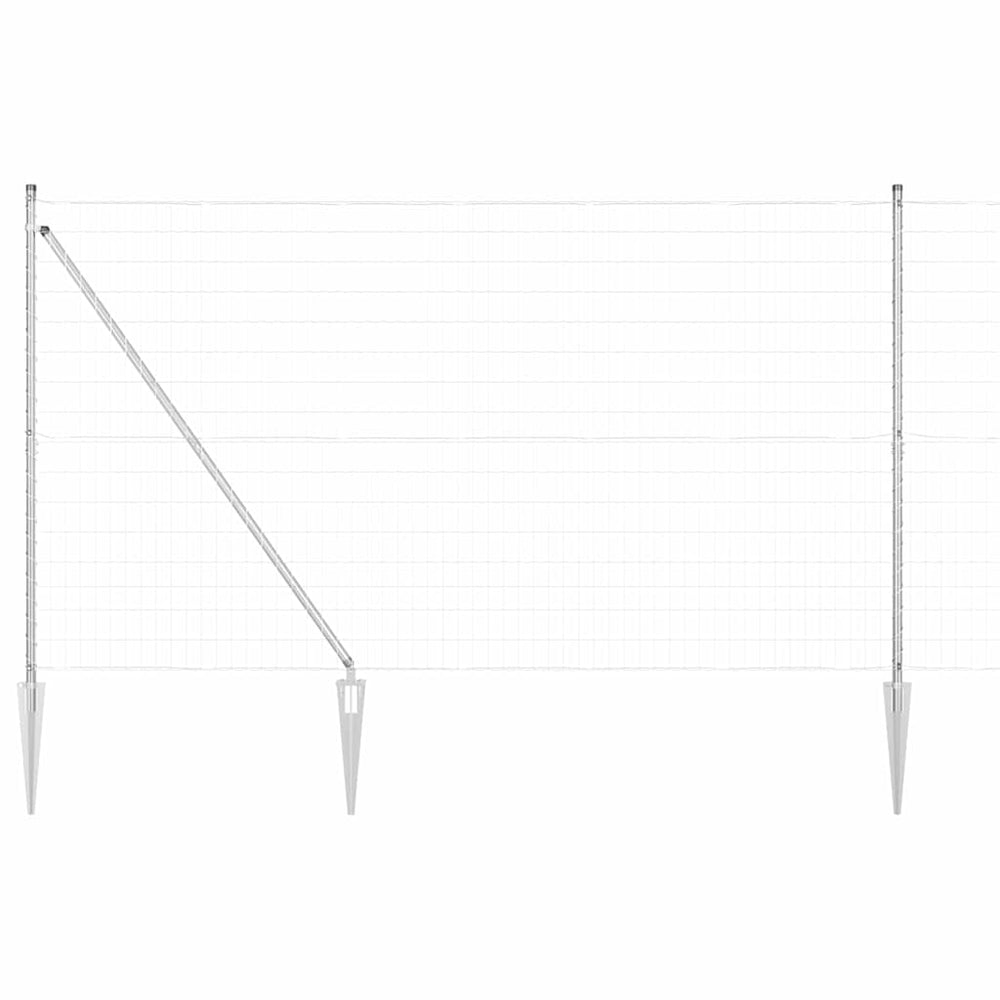 Vidaxl hek met paal zilver 1,5 x 10 m staal