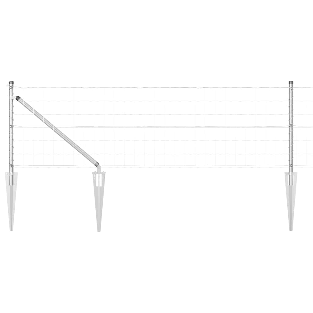Vidaxl hek met paal zilver 0,6 x 10 m staal