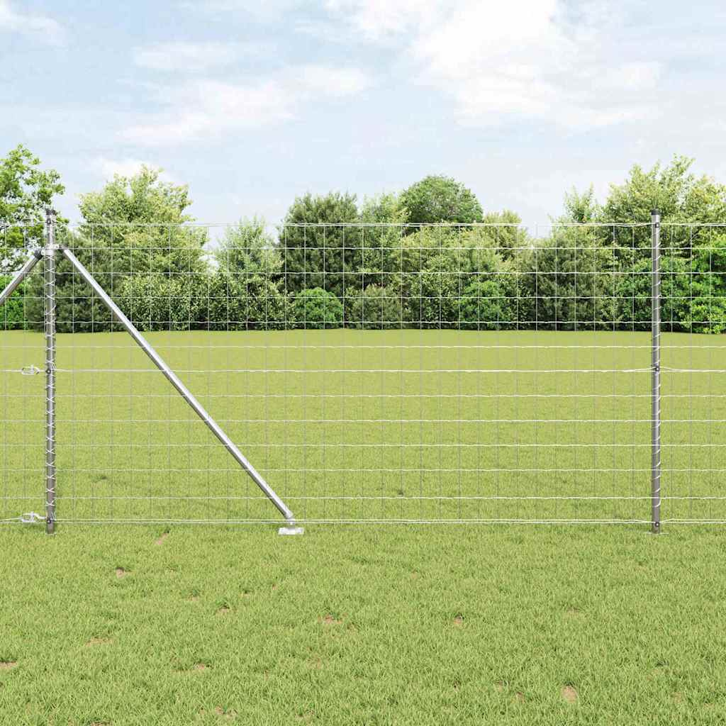 Vidaxl hek met paal zilver 1 x 10 m staal