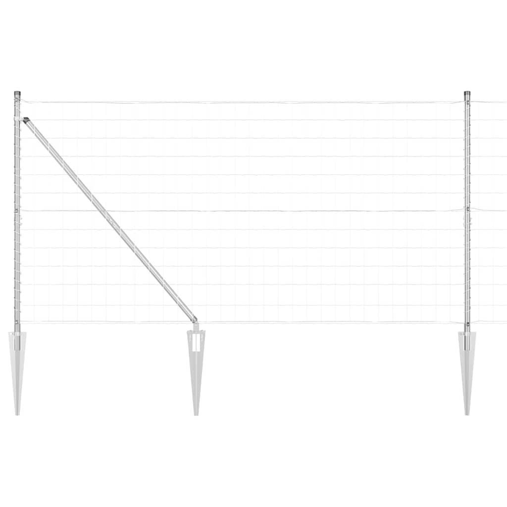Vidaxl hek met paal zilver 1,4 x 10 m staal