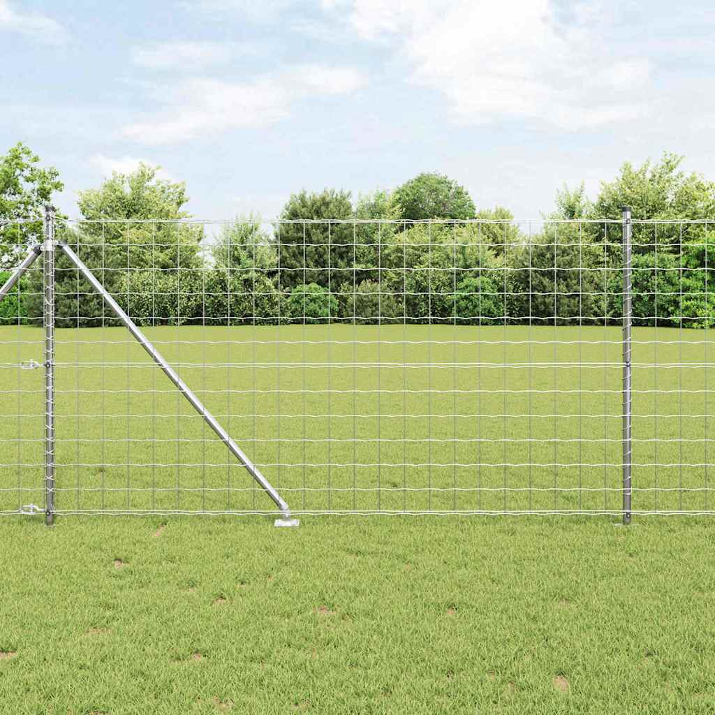 Vidaxl hek met paal zilver 1 x 10 m staal