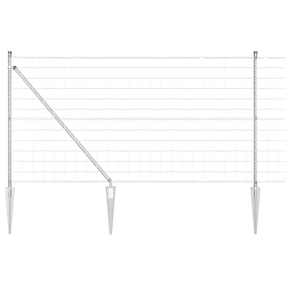Vidaxl hek met paal zilver 1 x 10 m staal