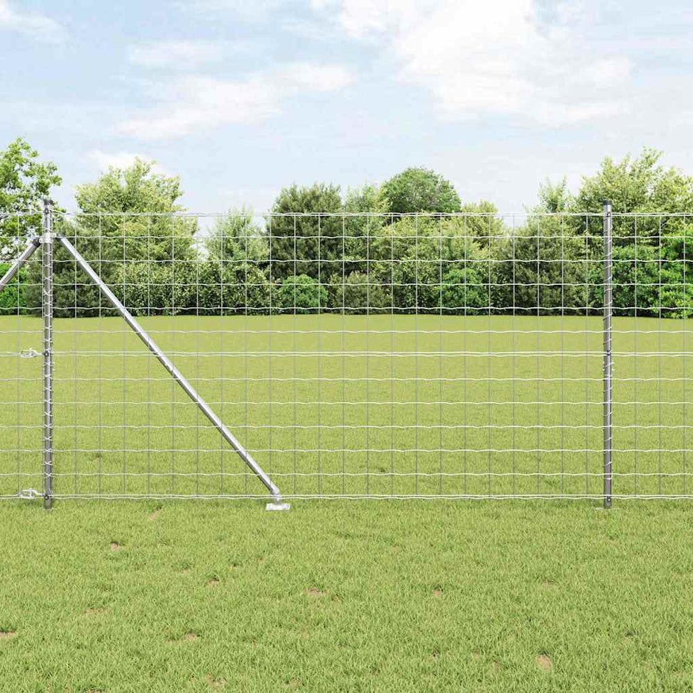 Vidaxl hek met paal zilver 1,4 x 10 m staal