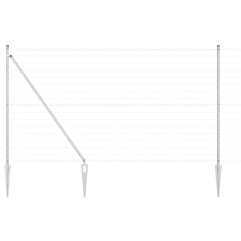 Vidaxl hek met paal zilver 1,5 x 10 m staal