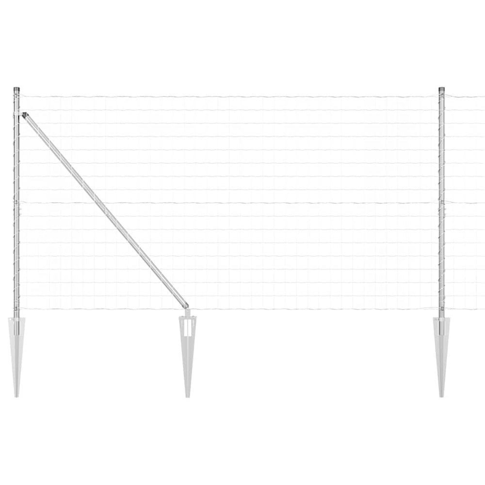 Vidaxl hek met paal zilver 1,2 x 10 m staal
