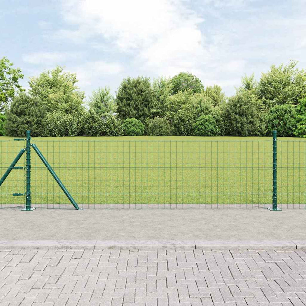 Vidaxl hek met paal groen 0,6 x 10 m staal en pvc