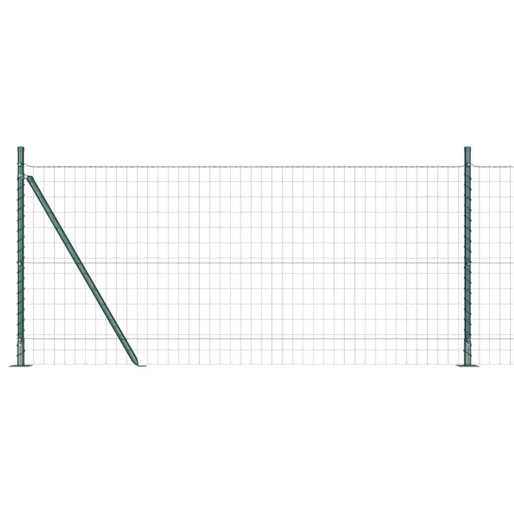Vidaxl hek met paal groen 0,8 x 10 m staal en pvc