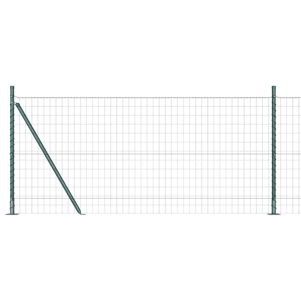 Vidaxl hek met paal groen 1 x 10 m staal en pvc