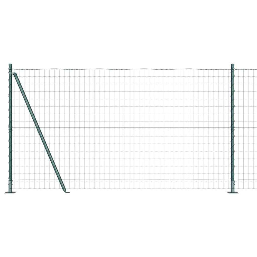 Vidaxl hek met paal groen 1,2 x 10 m staal en pvc
