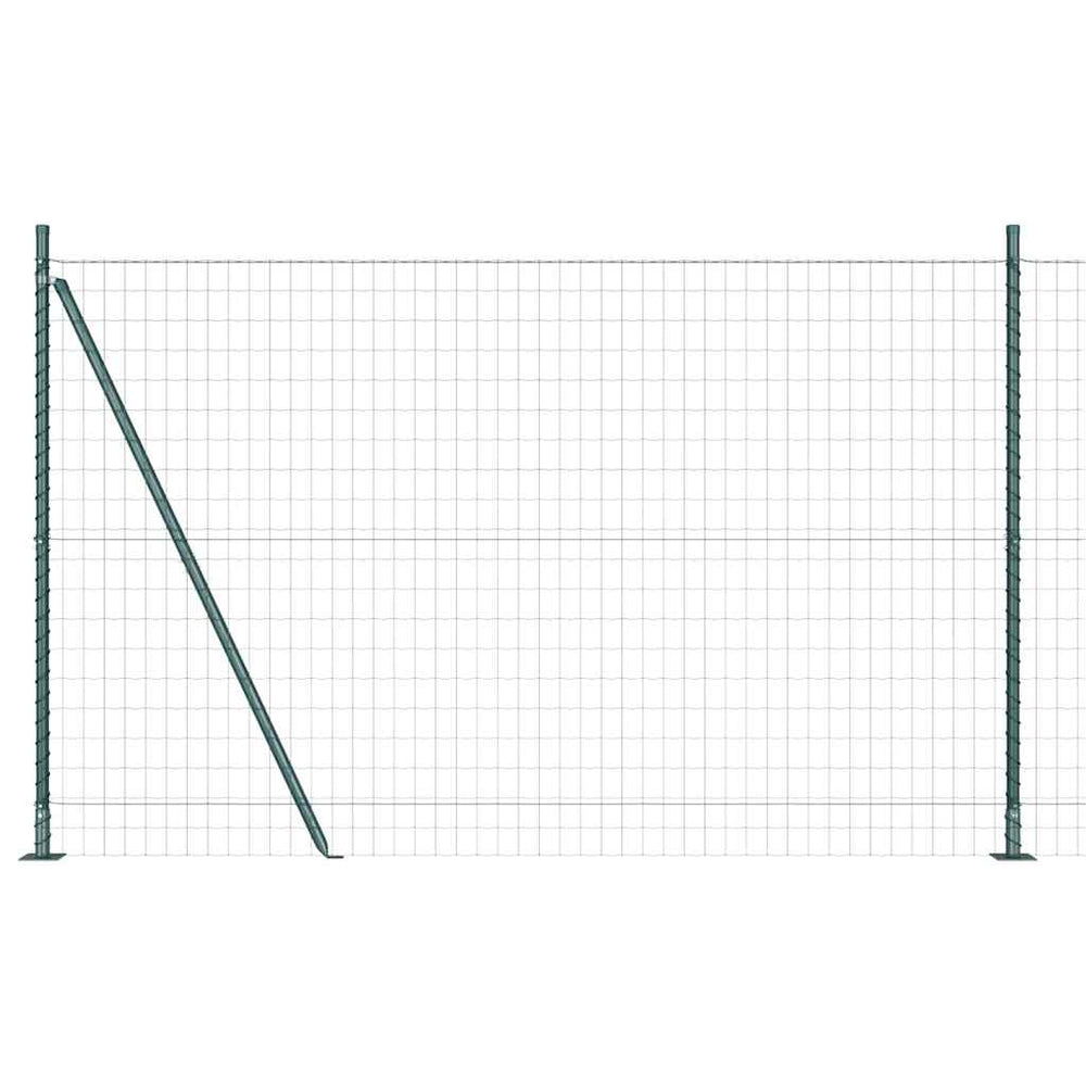 Vidaxl hek met paal groen 1,5 x 10 m staal en pvc
