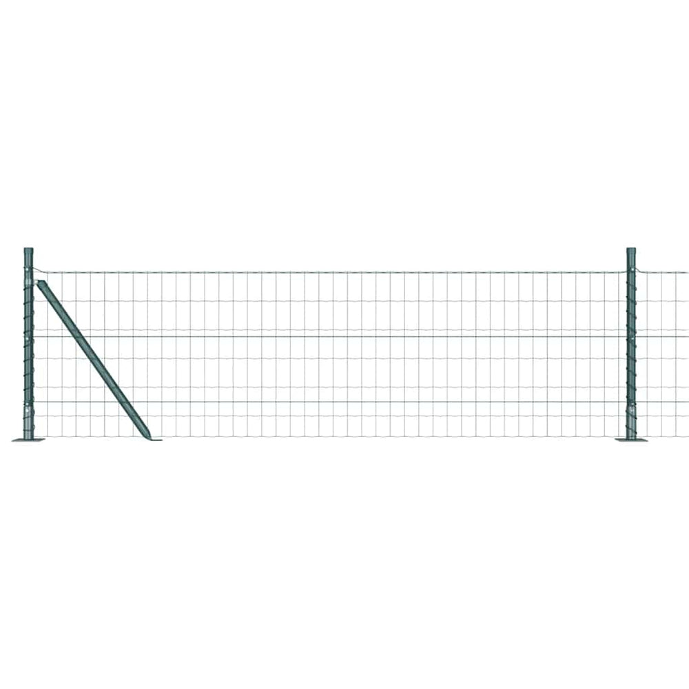 Vidaxl hek met paal groen 0,4 x 10 m staal en pvc