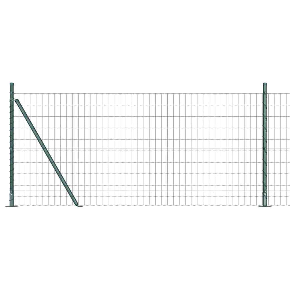 Vidaxl hek met paal groen 0,8 x 10 m staal en pvc